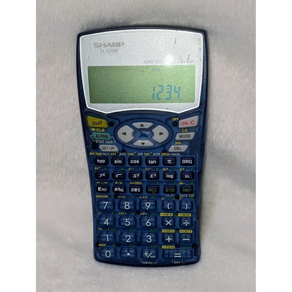 Sharp‎ EL-531W Advanced D.A.L. Scientific Calculator Translucent Blue - Picture 2 of 3